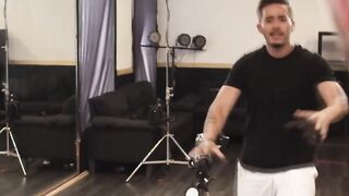 Lucky instructor fucks both his dancers on stage