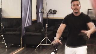 Handsome prof fucks both his dancers on stage