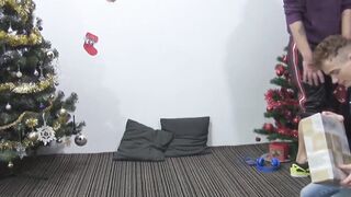 Charming fellows ass gets beat hard by Santas hung aide