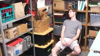 Young cute thief is made to get his sexy face worked up for stealing