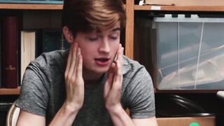 Young cute thief is made to get his sexy face worked up for stealing