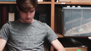 Young cute thief is made to get his sexy face worked up for stealing