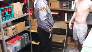 Young cute thief is made to get his sexy face worked up for stealing
