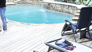 At the poolside Aiden Asher and athlete Jax Thirio are barebacking
