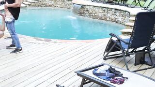 At the poolside Aiden Asher and athlete Jax Thirio are barebacking