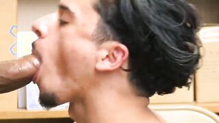 A BBC officer beats a young Latino thief hard in the back