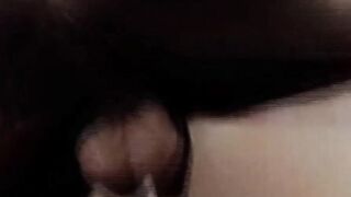 Muscular bottom with mustache barebacked by hung retro lover