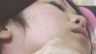 Voyeur Japanese lass relaxes while touching her wet pussy