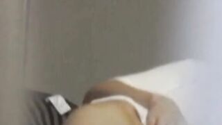 Babe starts teasing her Japanese pussy in public and moans