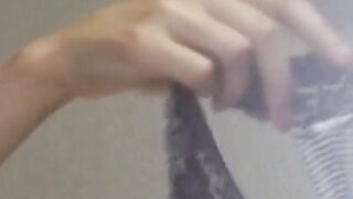 Babe starts teasing her Japanese pussy in public and moans