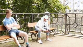 After a park hangout young men engage in unguarded sex at home