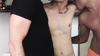Bearded Latino brutally raw penetrated by his lovers