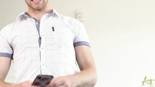 Lovely twink sans protection riding stepdads dick after penis massage