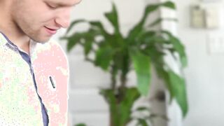 Lovely twink sans protection riding stepdads dick after penis massage