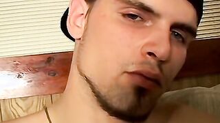 Young jock straight thug tugs his huge cock and cum blasts
