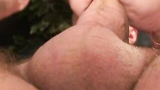 Mature amateur stroking it hard until he cums