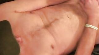 Mature amateur stroking it hard until he cums