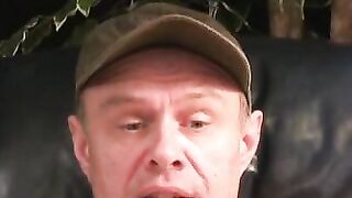 Mature amateur stroking it hard until he cums
