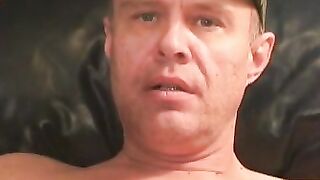 Mature amateur stroking it hard until he cums