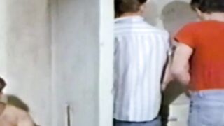 Exemplary gay stud shows his deepthroating abilities in latrine
