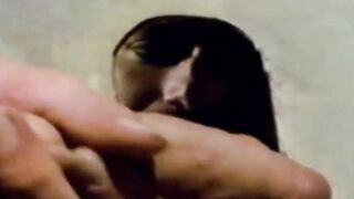 Exemplary gay stud shows his deepthroating abilities in latrine