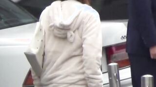 Close up video of Japanese girls pissing in public toilet