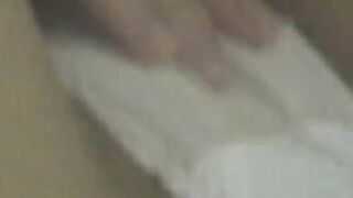 Japanese student teases her cunt through her panties
