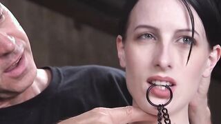Bound folded slave gaping ass fucked by big dick master