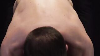 Unusual twink groans during hot buttcentric play with large glass dildo