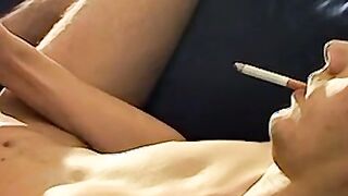 Horny Antony smokesÂ and drops cum all over the place