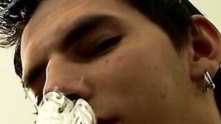 Horny Antony smokesÂ and drops cum all over the place