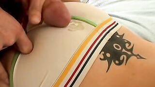 Horny guys playing and pounding over their sweet underwears