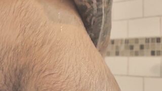 Atlas Grant shows off that bear body and tugs on his dick