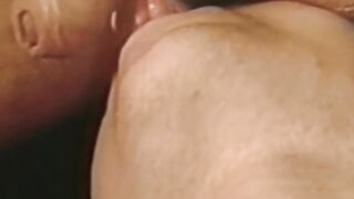 His lover is facefucked by a muscular retro gay before being barebacked
