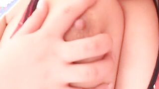 Petite Japanese uses tits and tongue to make big dick cum