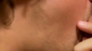 Youthful Anthony Evans cums hard after suck and screw in kitchen