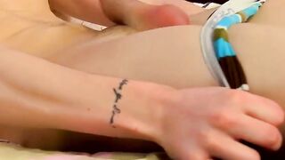 Scarcely legitimate twink pulls his dick in the wake of giving a meeting