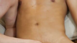 Horny twink gets a without any protection knead at an astounding perspective