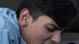 Bearded stepdad with glasses ass fucks young Latin twink