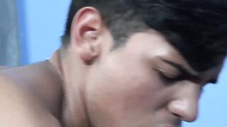 Bearded stepdad with glasses ass fucks young Latin twink