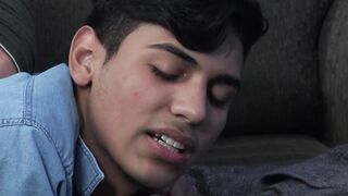 Bearded stepdad with glasses ass fucks young Latin twink