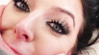 Babe with big tits fucked hardcore doggy style and eats vag