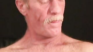 Mature stud with sexy mustache masturbating until he cums