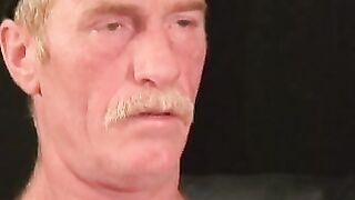 Mature stud with sexy mustache masturbating until he cums