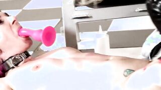 Lorelei penetrates Joannas dirty fuck holes with sex toys