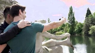 Muscular gays Josh Moore and Andro Maas kiss and anal fuck