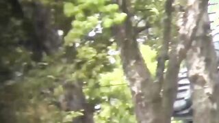 Japanese chick takes off her dress to piss outside in public