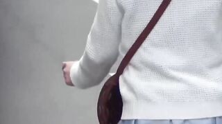 Japanese chick takes off her dress to piss outside in public