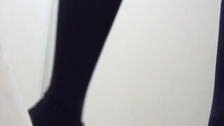 Japanese lady filmed by voyeur as she plays with herself