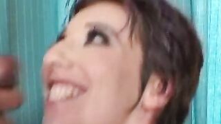Slim Whore In Interracial Group Sex
